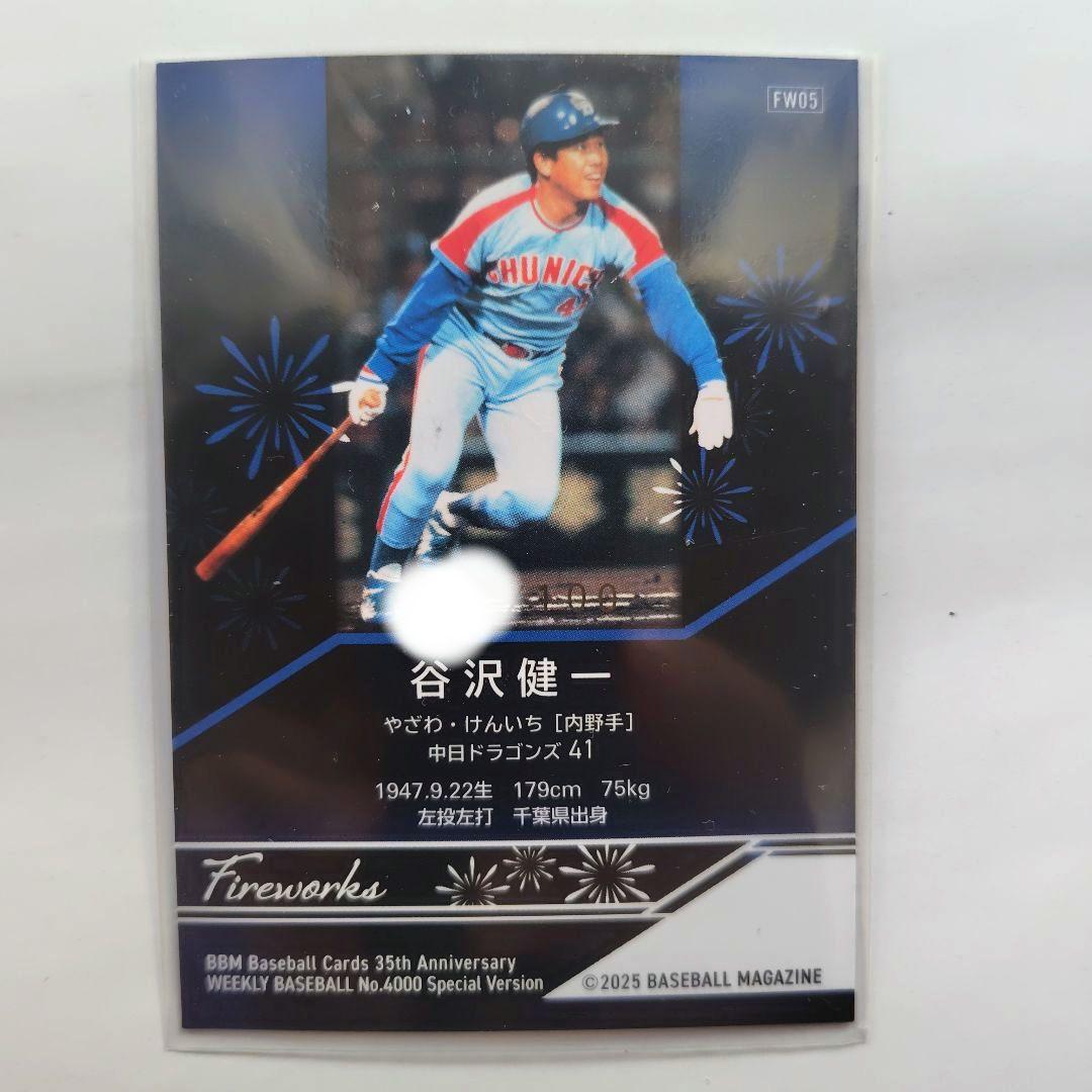 谷沢健一 中日ドラゴンズ プロ野球カード シリアルナンバーカード