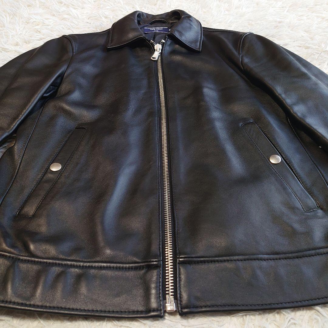 【未使用級】タイムリーワーニング 羊革 シングルライダース ジャケット M