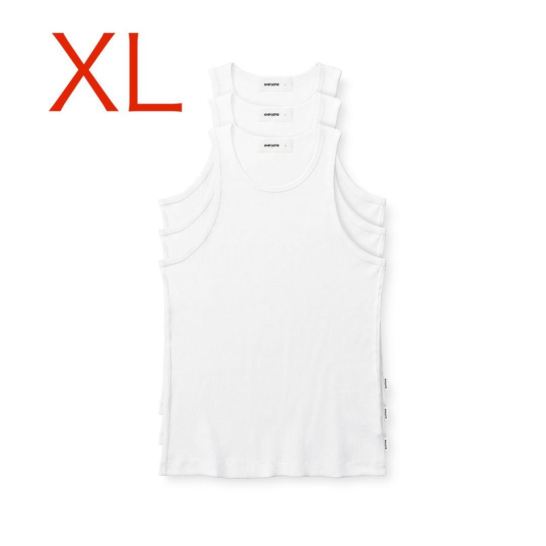 everyone 3P rib tank top (WHITE) サイズ　XL