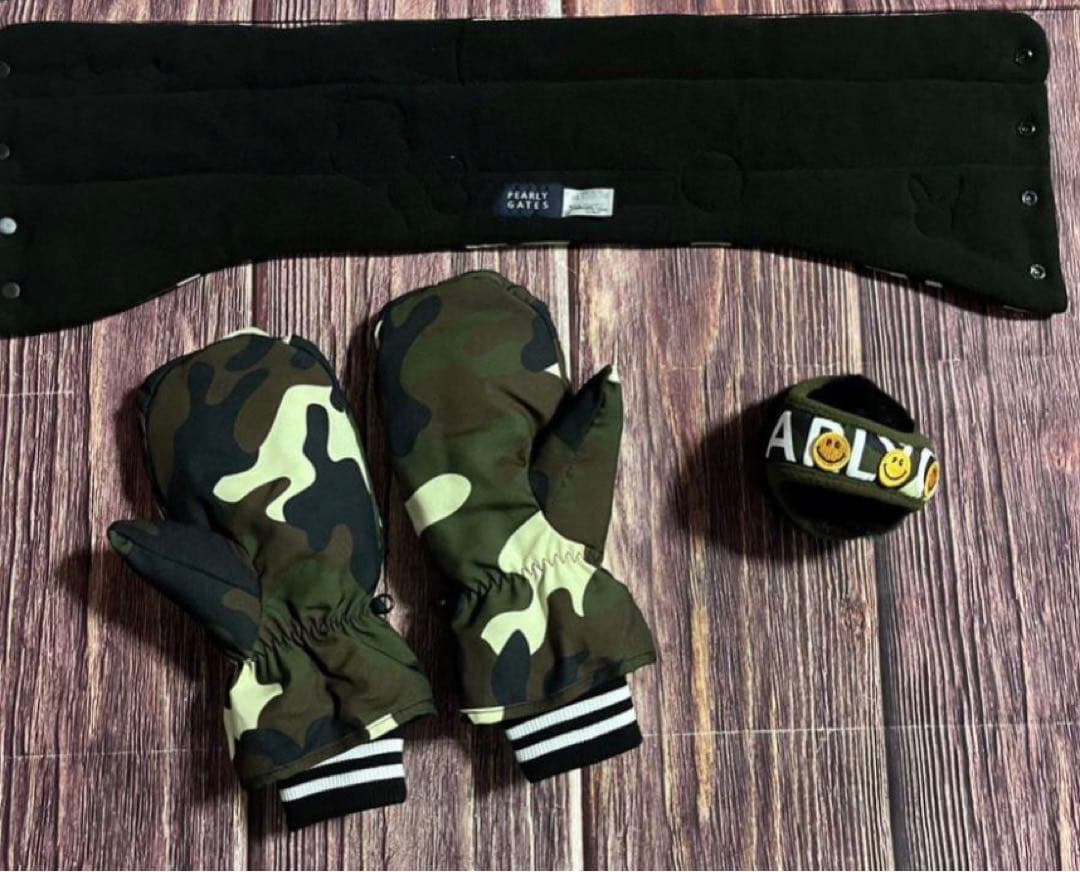 パーリーゲイツ カモワッペン防寒対策3点セット