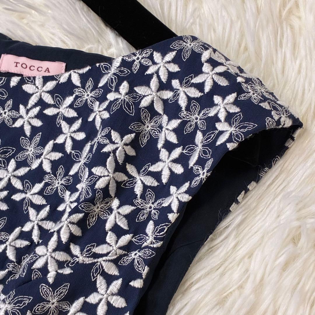 トッカ ワンピース Aライン MELLOW メロウ 刺繍 ネイビー ネイビー 6