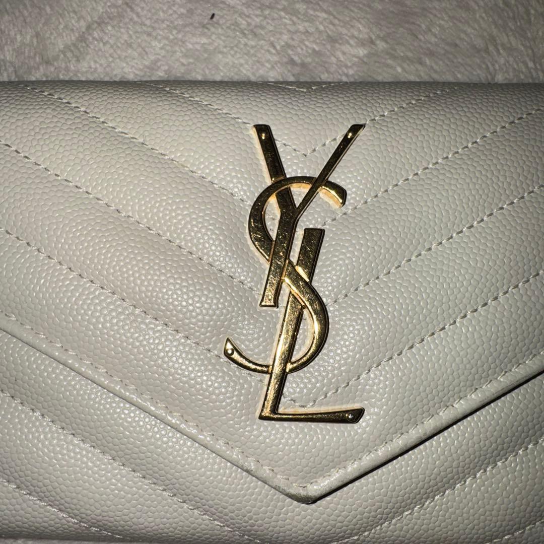 値引き！YSL ホワイト キルティング 長財布
