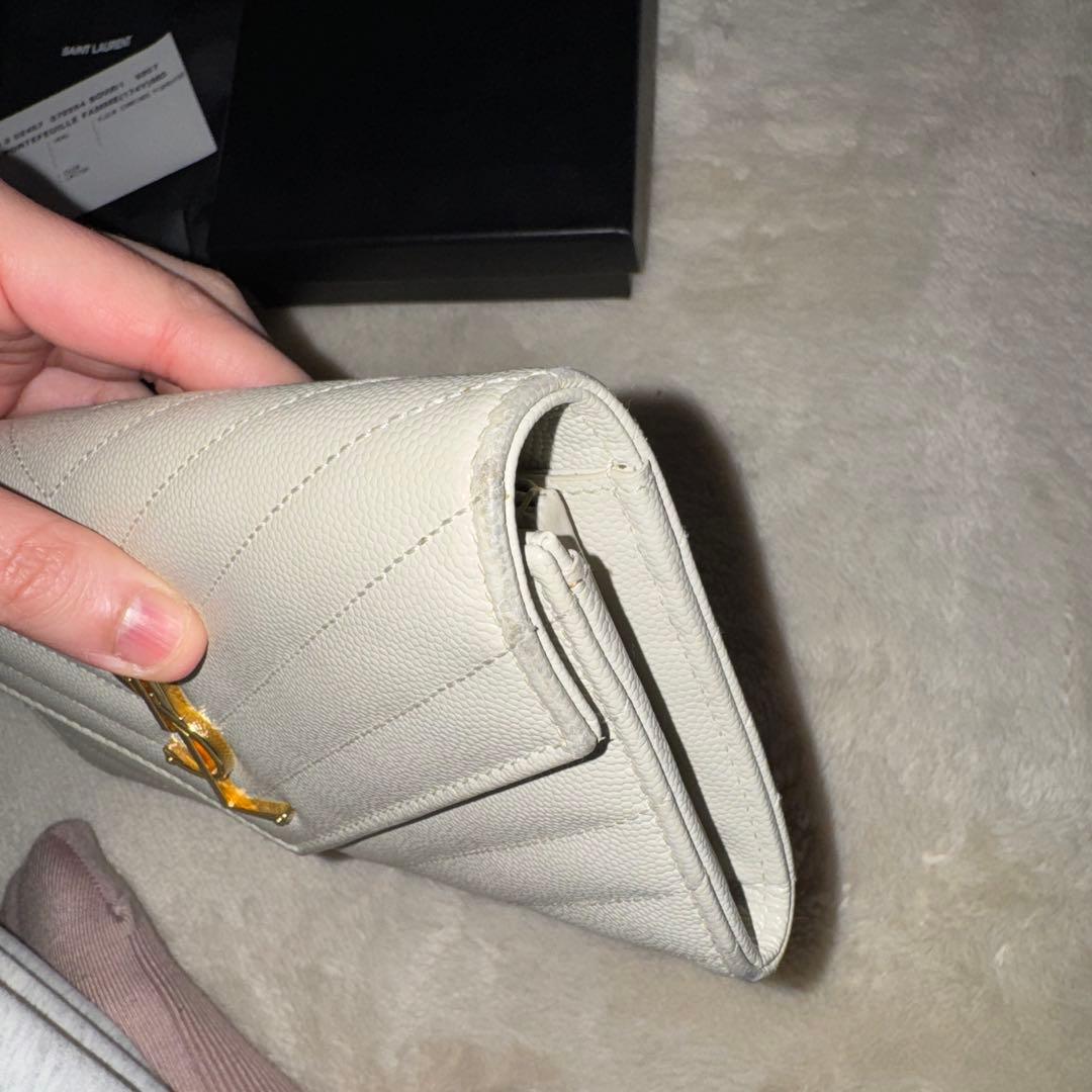 値引き！YSL ホワイト キルティング 長財布