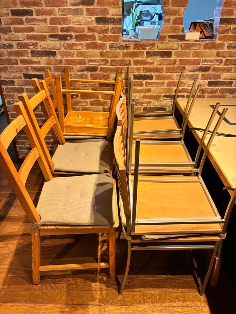 直接引き取り】鉄板テーブル3台、椅子セット(お好み焼き)