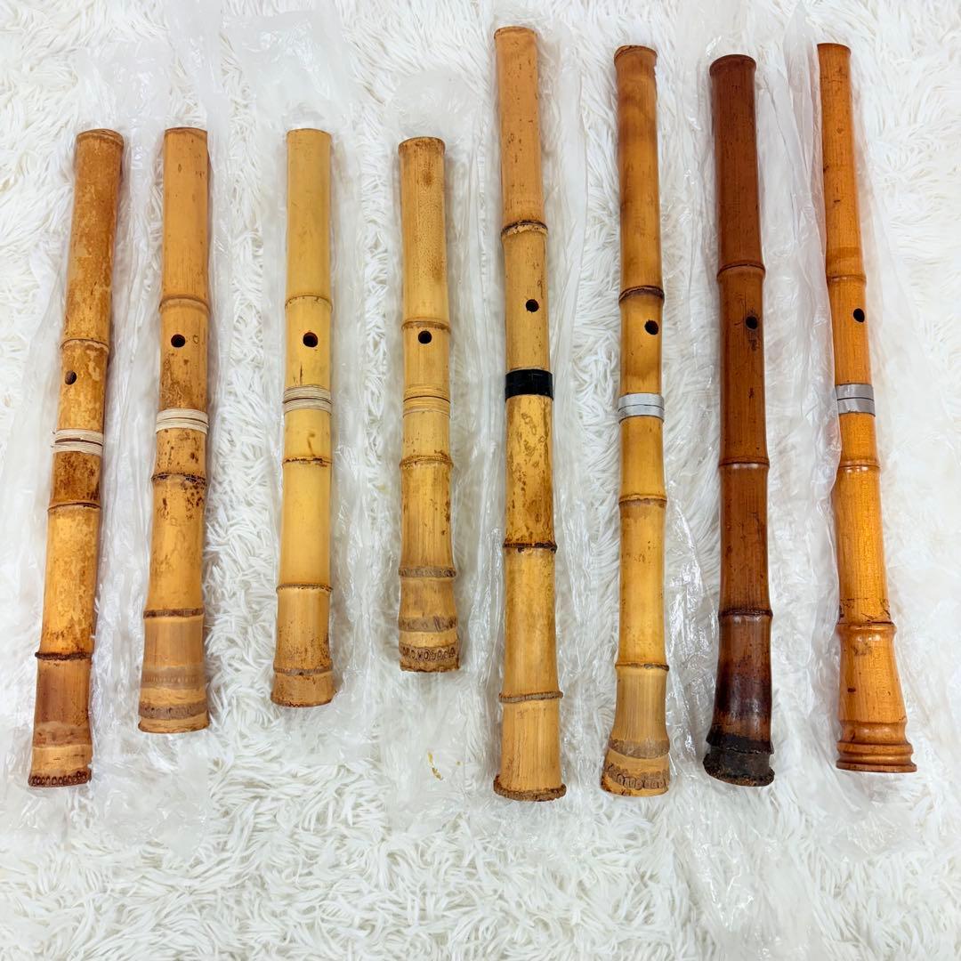 尺八 本体 8本セット ハードケース付き まとめ 和楽器 付属品 希少