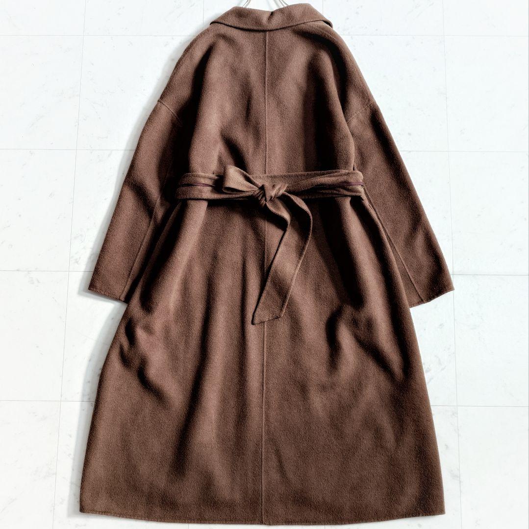 美品✨ ノーク N.O.R.C ウールリバーコート ブラウン ガウン 前開き