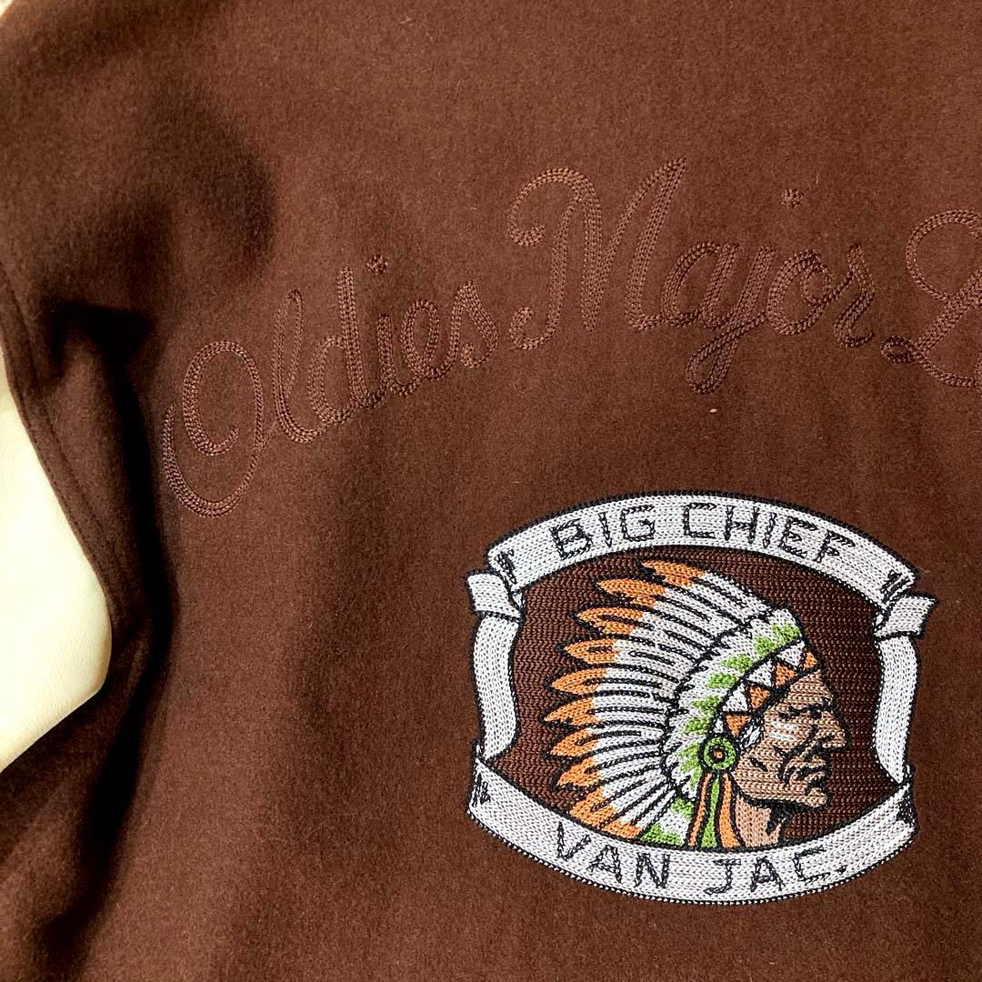 【良品】 VAN JACKET L相当　ウール スタジャン／袖牛革レザー