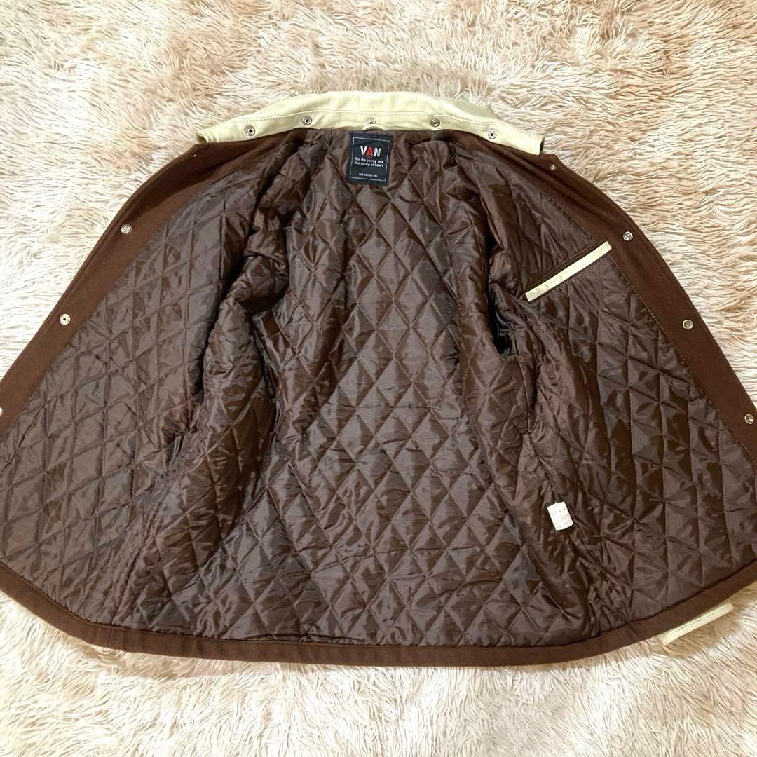 【良品】 VAN JACKET L相当　ウール スタジャン／袖牛革レザー