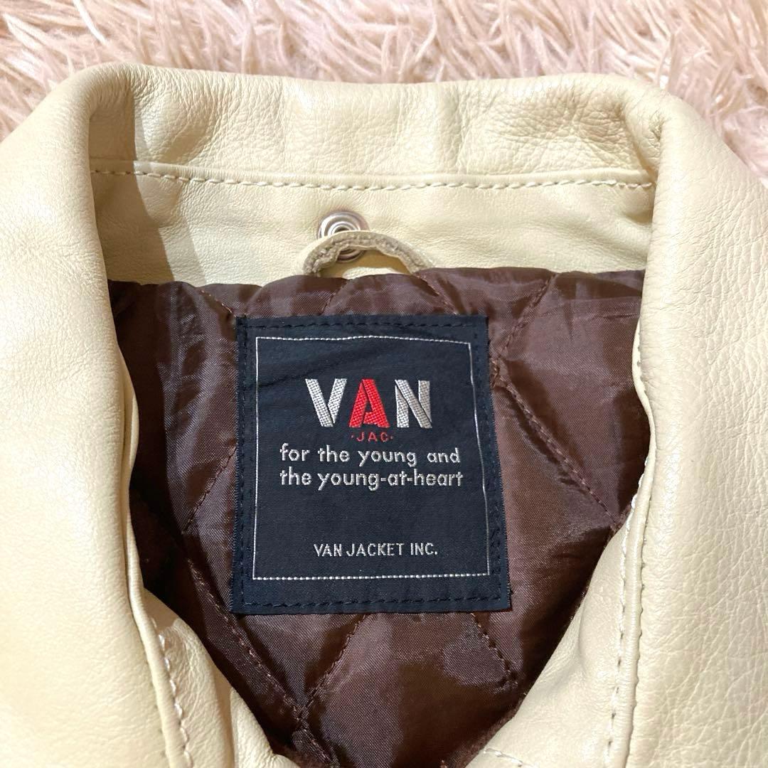 【良品】 VAN JACKET L相当　ウール スタジャン／袖牛革レザー