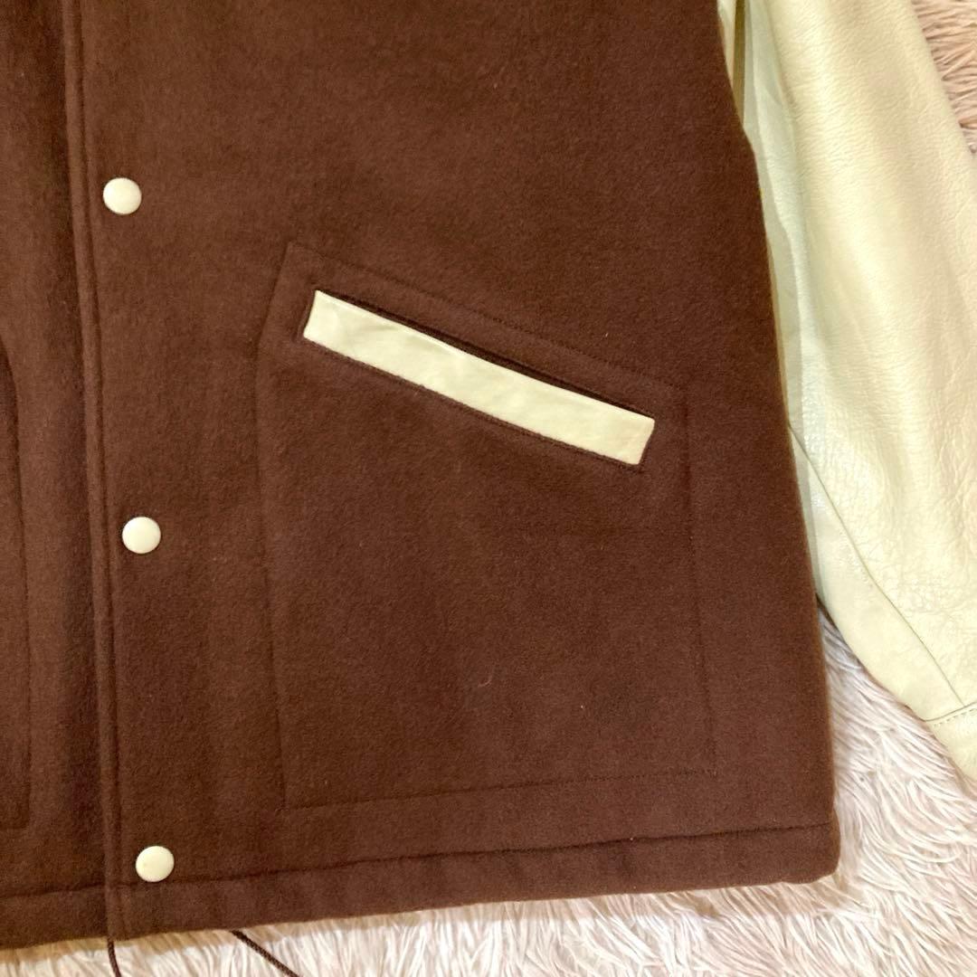 【良品】 VAN JACKET L相当　ウール スタジャン／袖牛革レザー