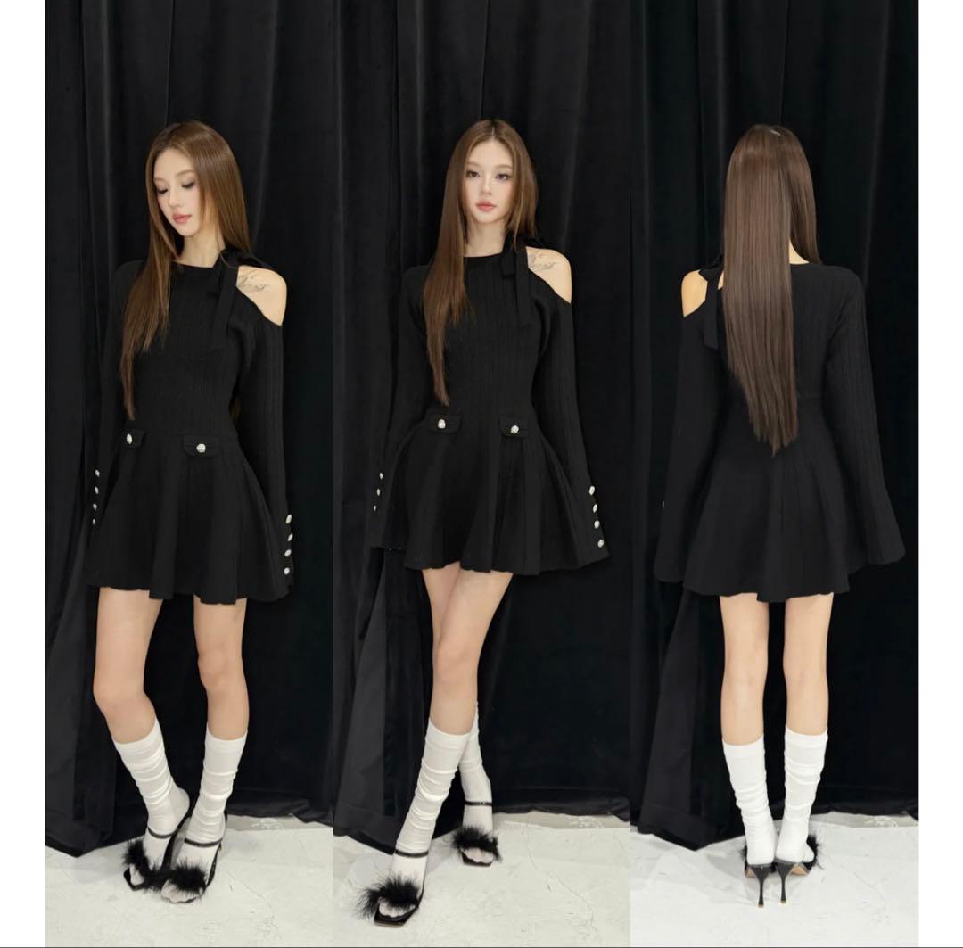 ANDWANG Ribbon Flare Line Mini Dress 価格