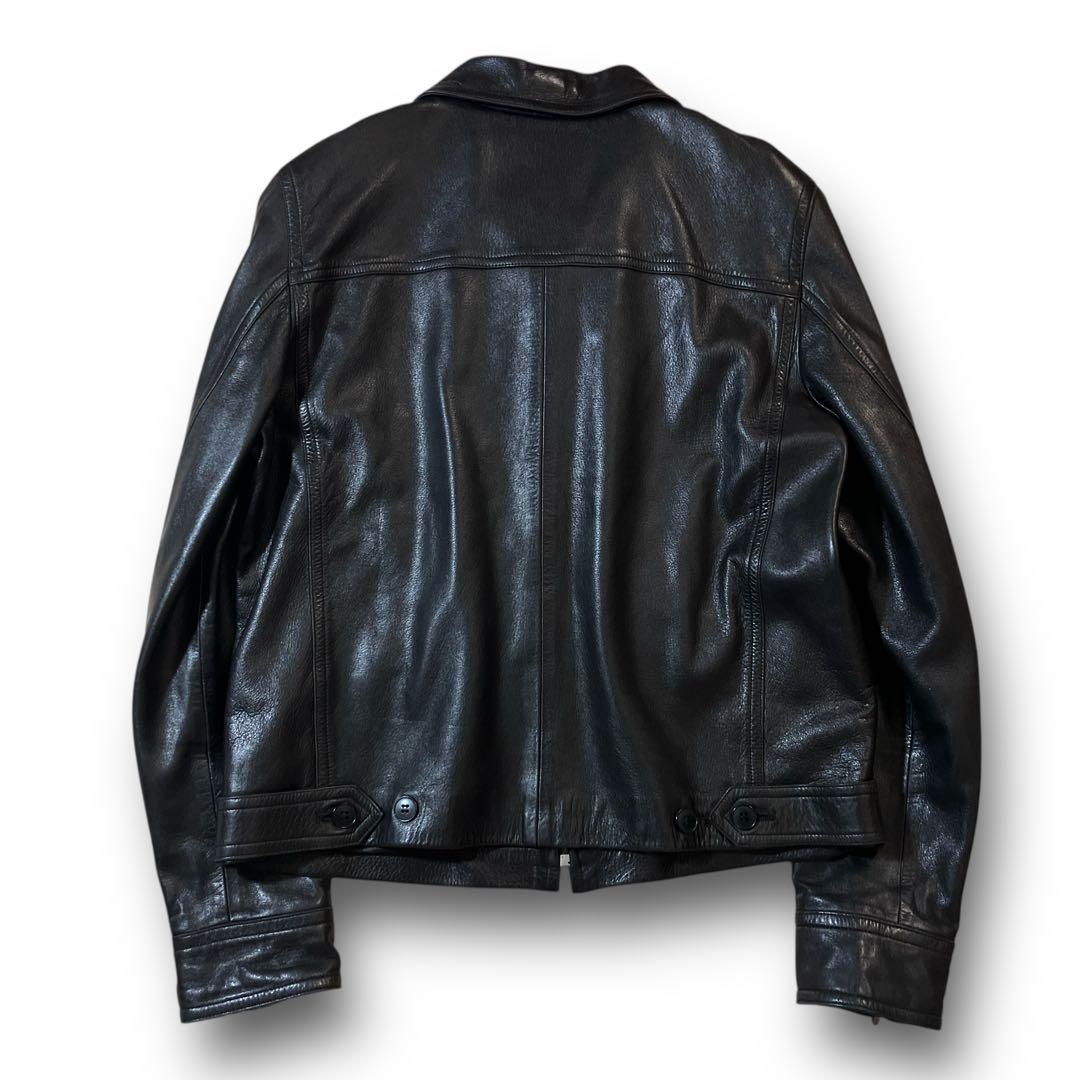 希少 agnes b. フランス レザー ライダース ジャケット アニエスベー