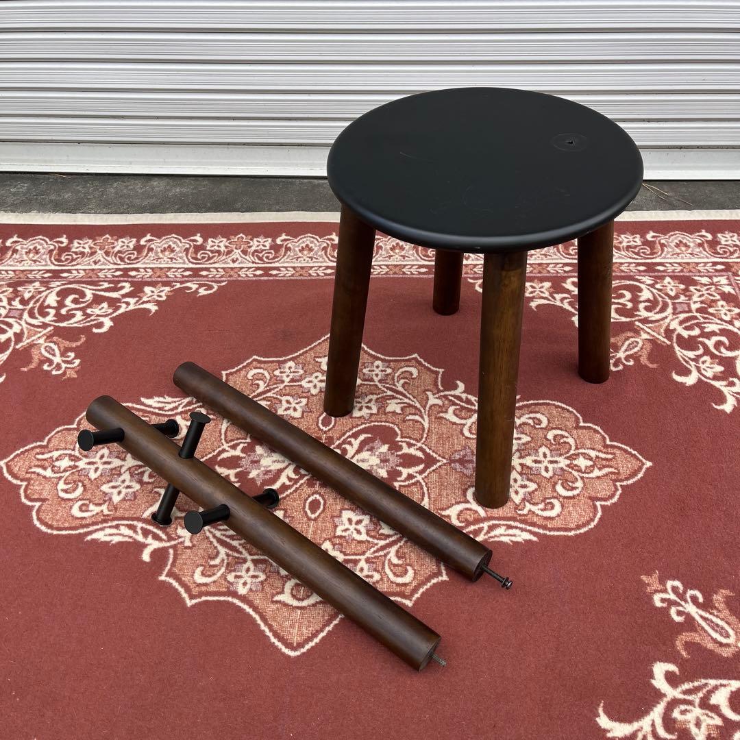 umbra アンブラ ◾️スツール付き 木製ポールハンガー 黒ブラック