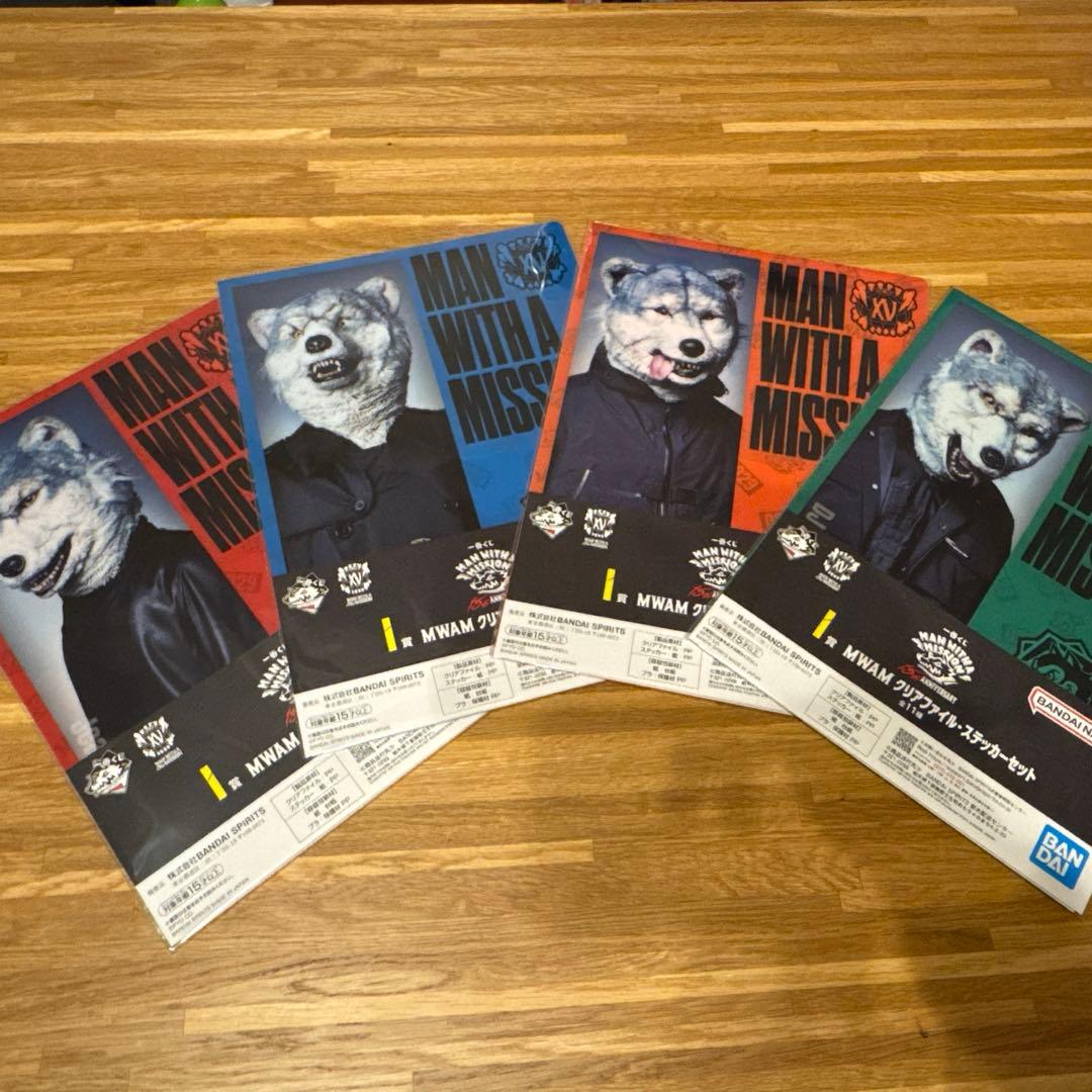 マンウィズ 一番くじ I賞 クリアファイル・ステッカー4点セット - メルカリ