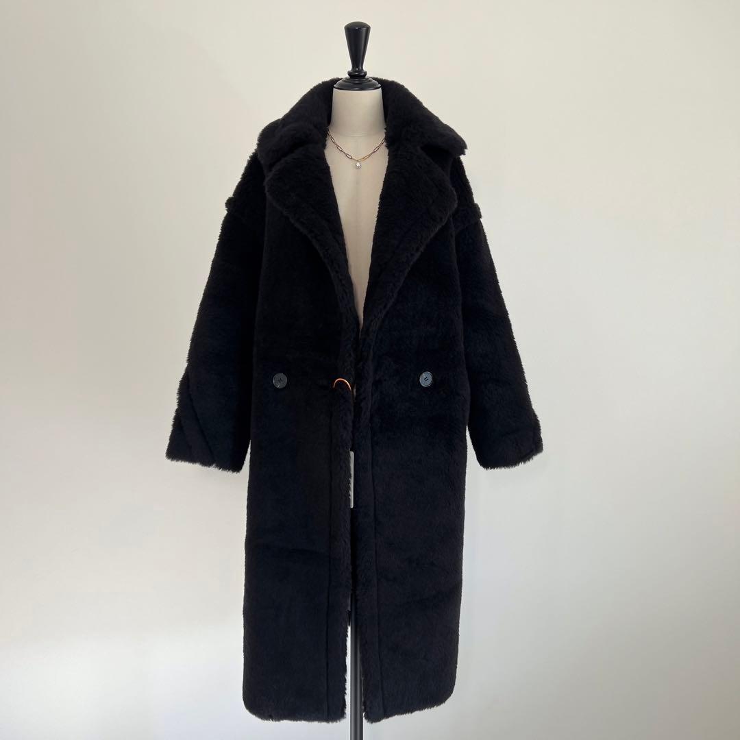 新品未使用 ベアロングコート テディコート ブラック