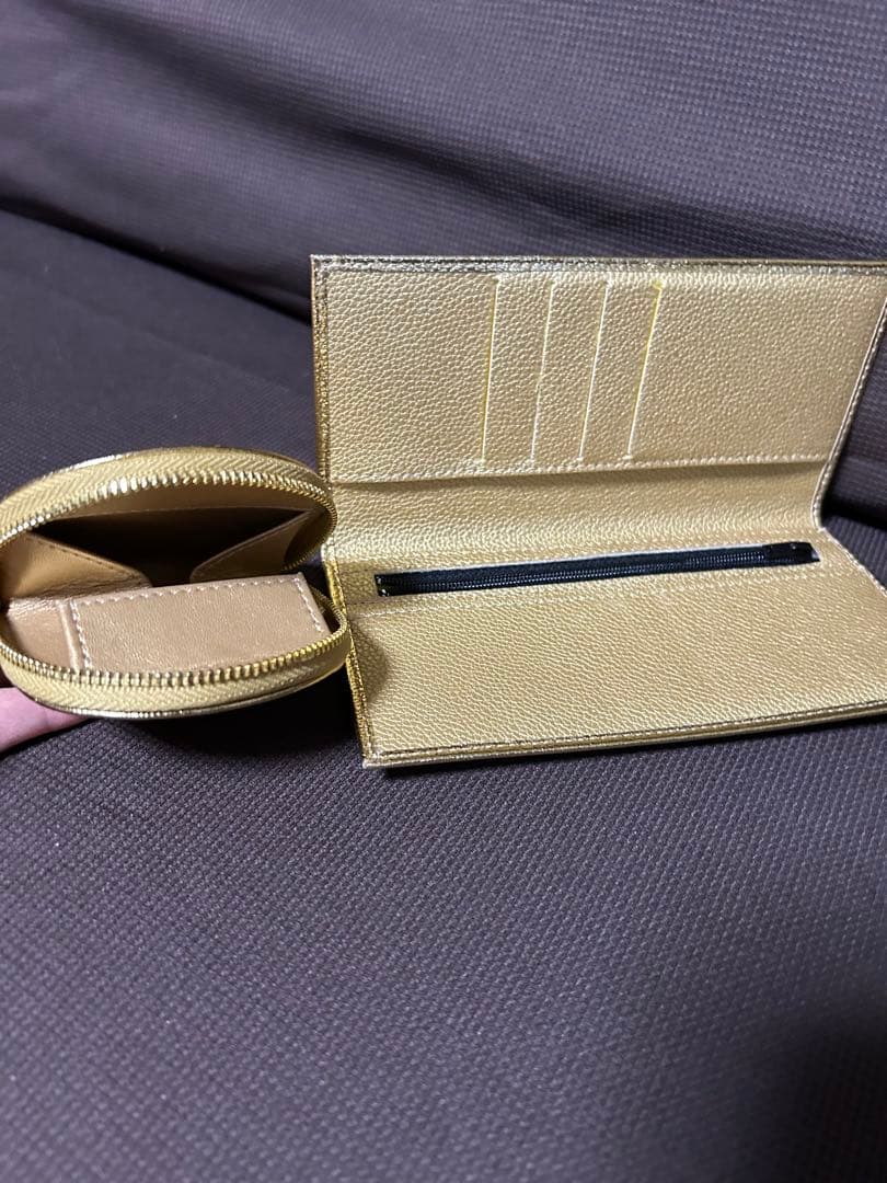 k*a様 皇居財布&コインケース ゴールド 高品質 天皇陛下 金箔押菊御紋