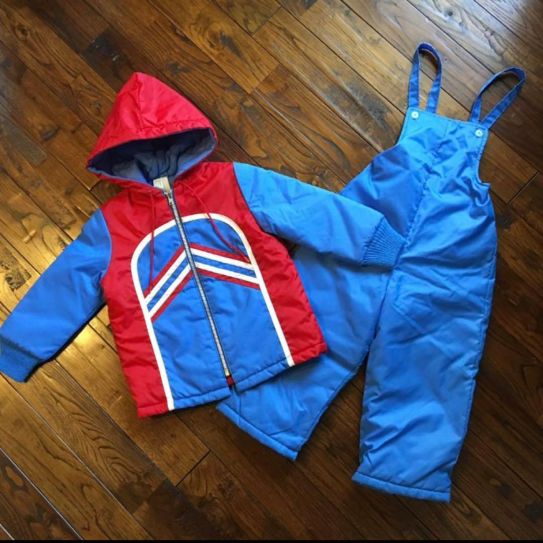 希少！70s USA製 キッズ 子ども スキーウェア スノーウェア 上下セット