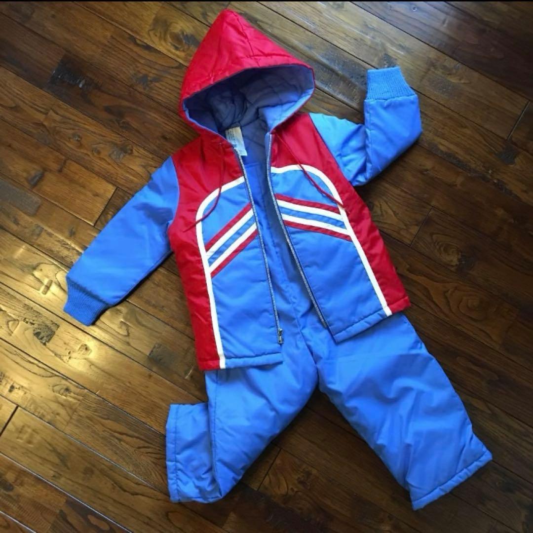 希少！70s USA製 キッズ 子ども スキーウェア スノーウェア 上下セット