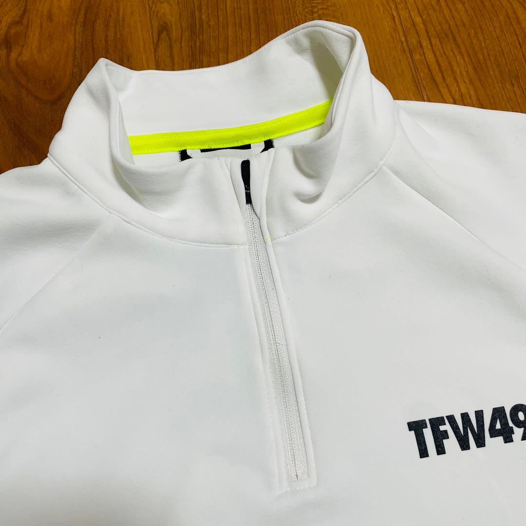 TFW49 ハーフジップ　ロングスリーブ　M ホワイト　ゴルフ