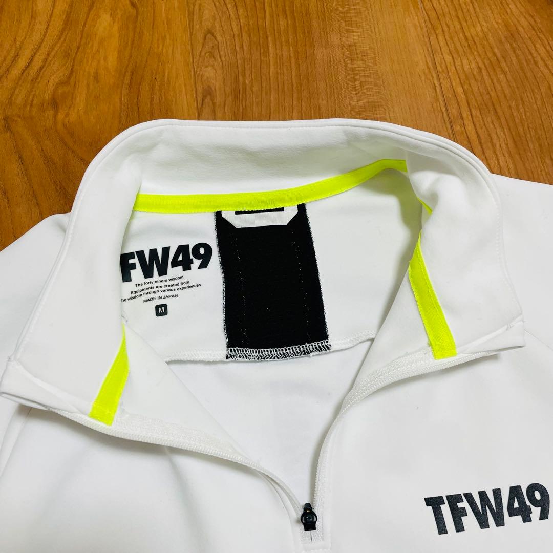 TFW49 ハーフジップ　ロングスリーブ　M ホワイト　ゴルフ