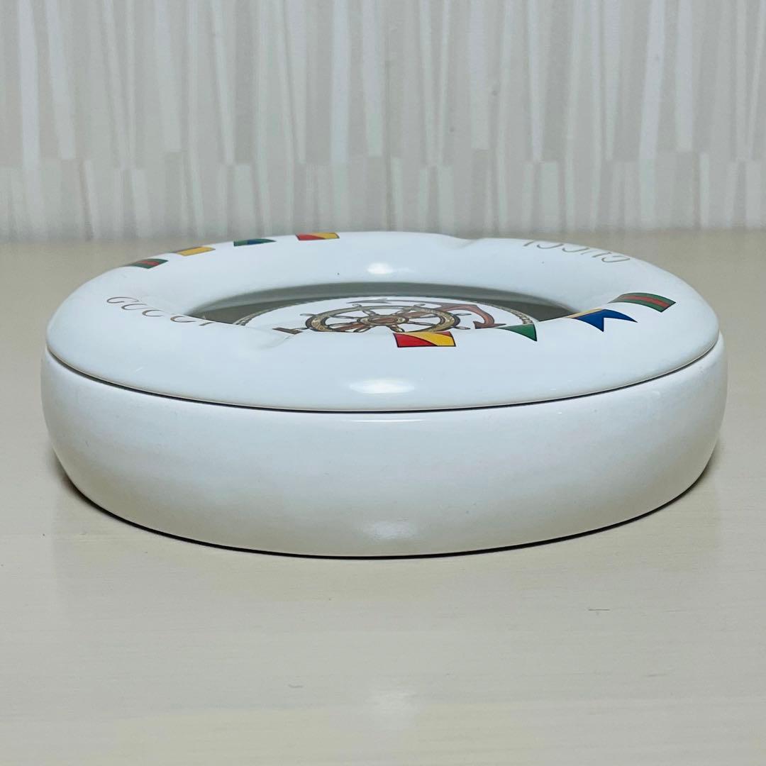 GUCCI オールドグッチ 灰皿 アッシュトレイ イカリ フラッグ 直径18cm