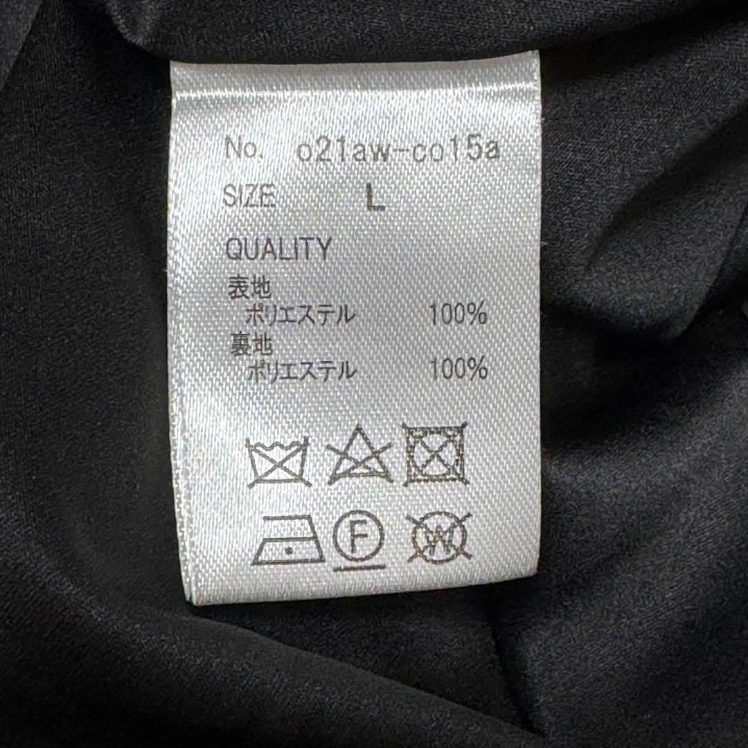 【JENNE】エレガントカラー　フレアコート　ブラック　黒　L