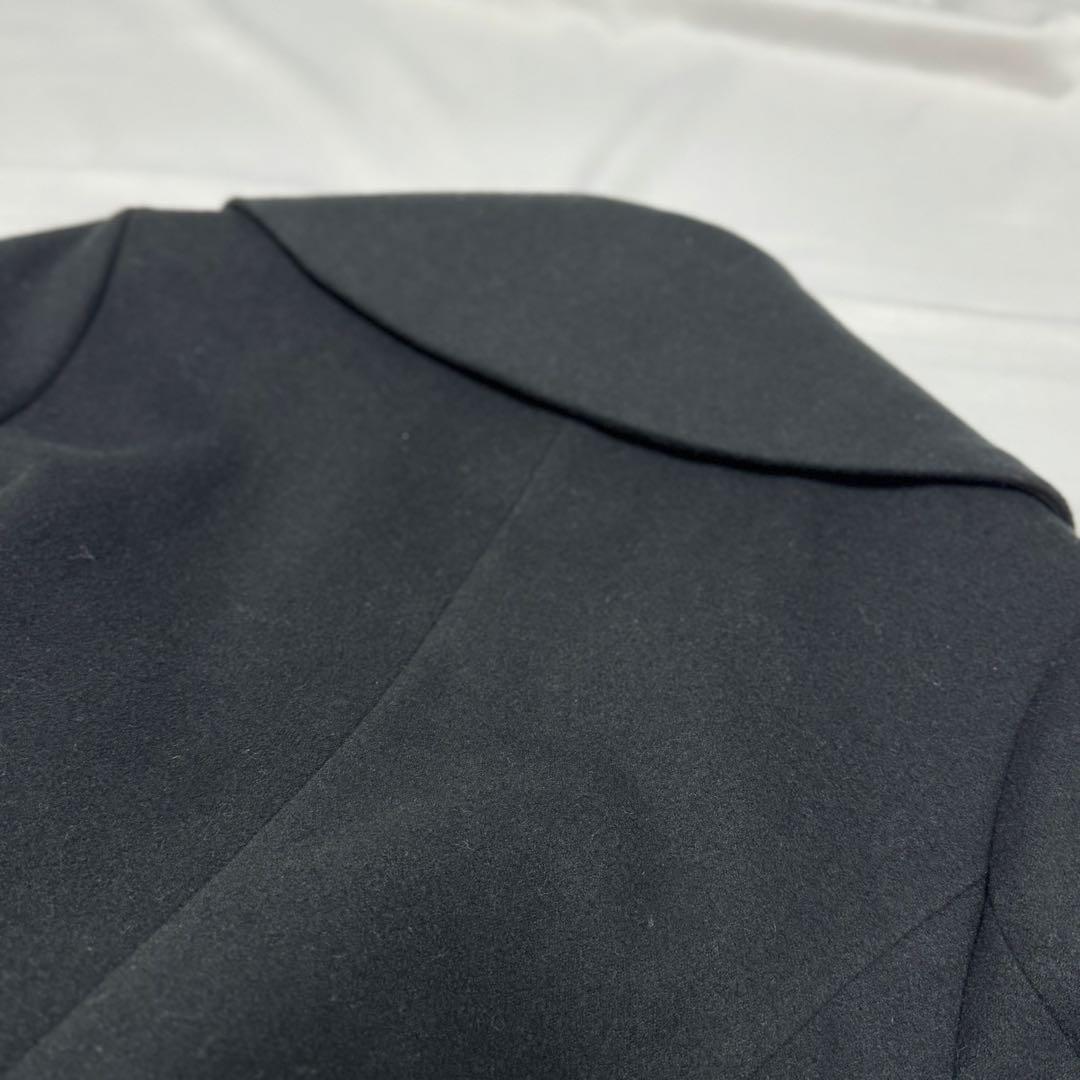 【JENNE】エレガントカラー　フレアコート　ブラック　黒　L