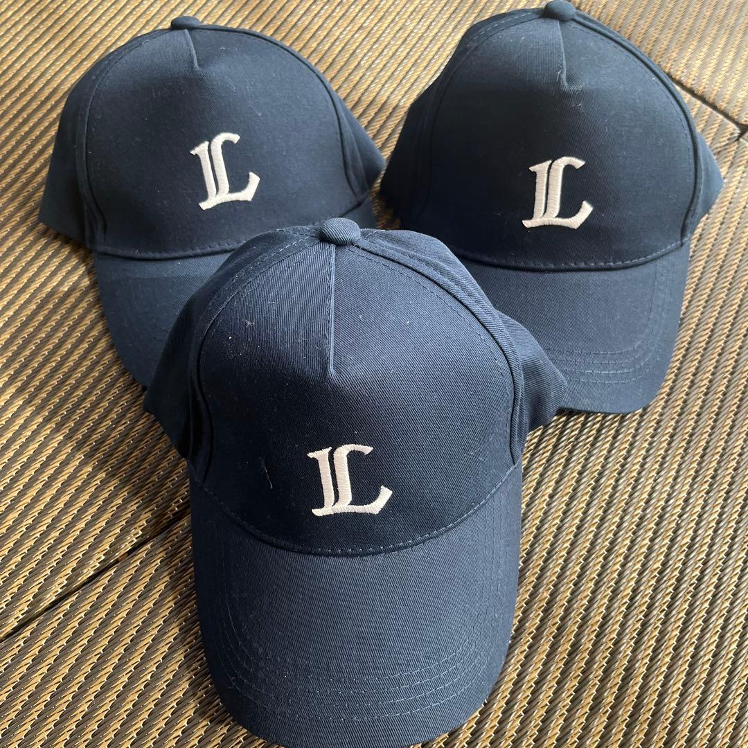 西武ライオンズ L刺繍 ネイビーキャップ 3個セット - メルカリ