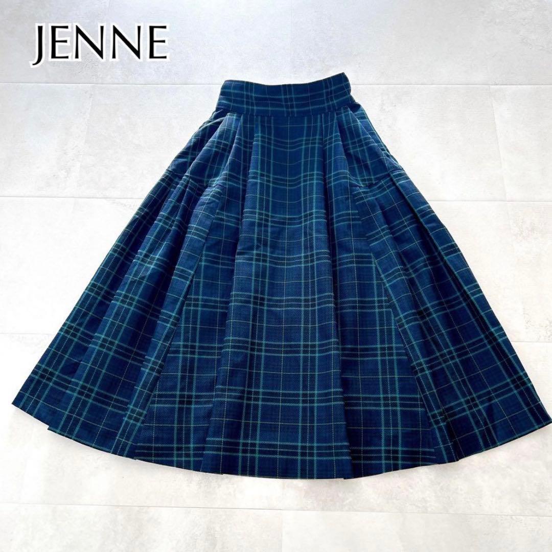 ジェンヌ　タータン チェック スカート近年モデル洗えるjenneフレア