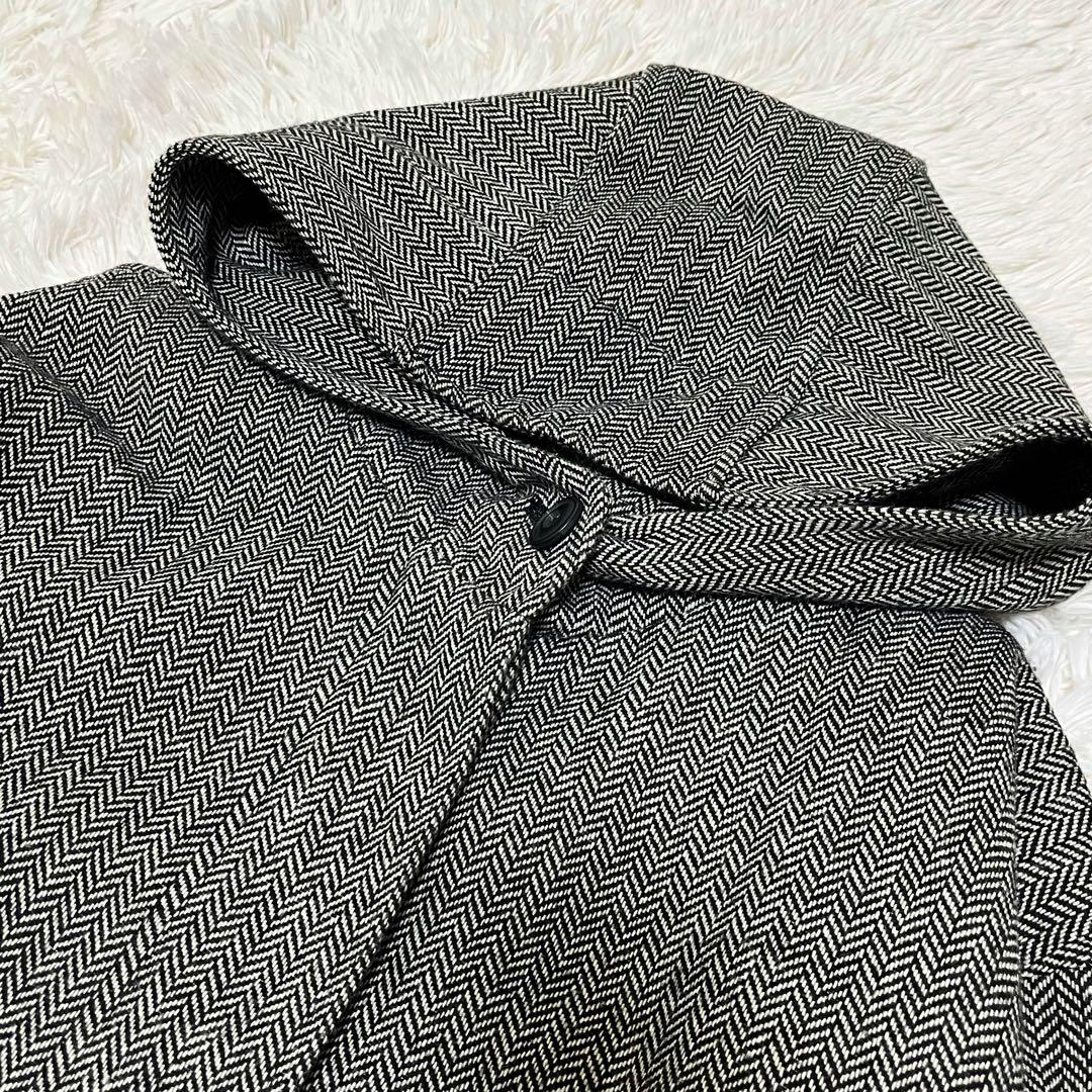 mizuiroind 24FW フード付きワイドコート ヘリンボーン M51