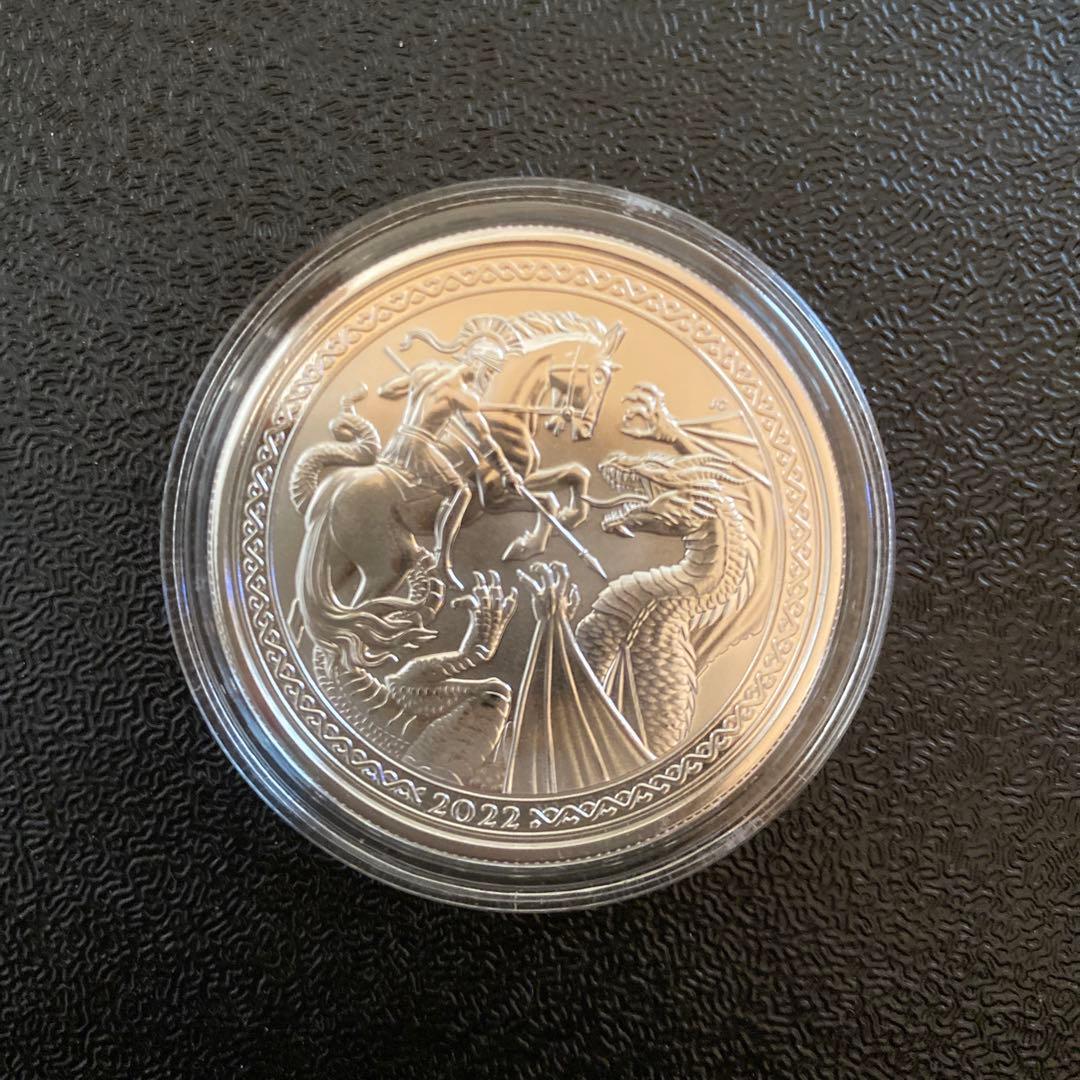 銀貨99.9% 純銀シルバーヴァリアント竜退治銀貨龍退治ブリタニア