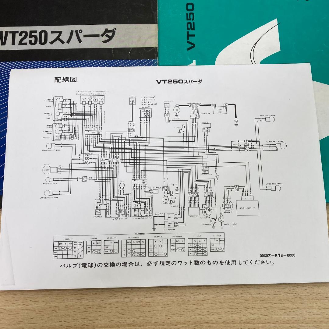 HONDA VT250 SPADA サービスマニュアル パーツリスト 配線図 - メルカリ