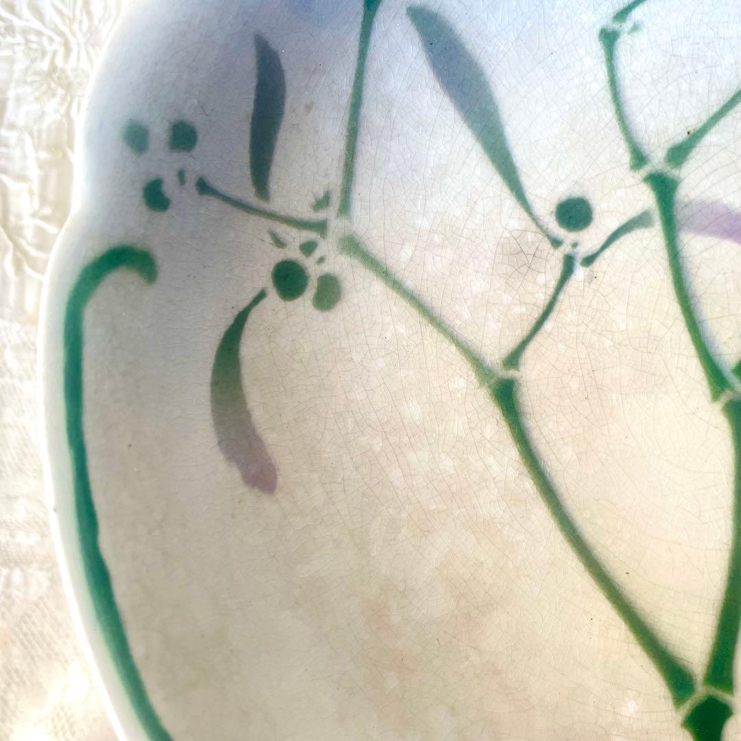 【レア希少】ヤドリギ柄コンポティエ　リュネヴィル　フランスアンティークコンポート