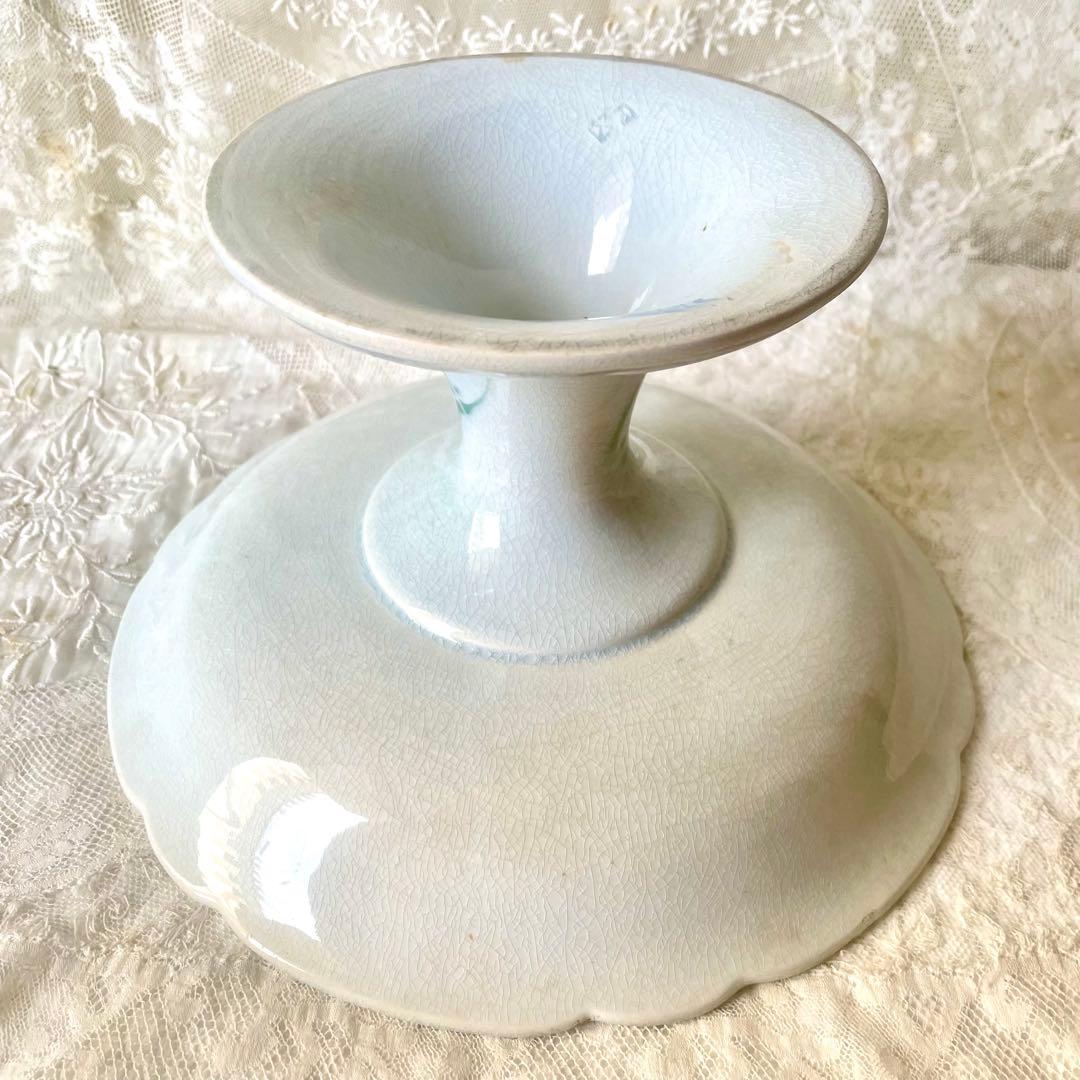 【レア希少】ヤドリギ柄コンポティエ　リュネヴィル　フランスアンティークコンポート