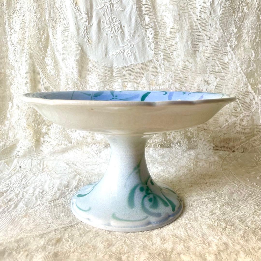 【レア希少】ヤドリギ柄コンポティエ　リュネヴィル　フランスアンティークコンポート