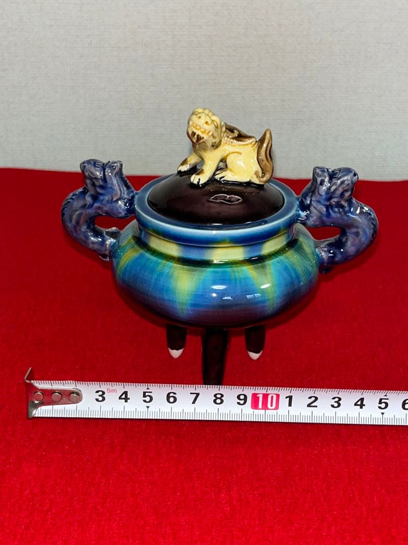 人間国宝 柳雨軒 三代 徳田八十吉(正彦銘)  彩釉 香炉 管理T148