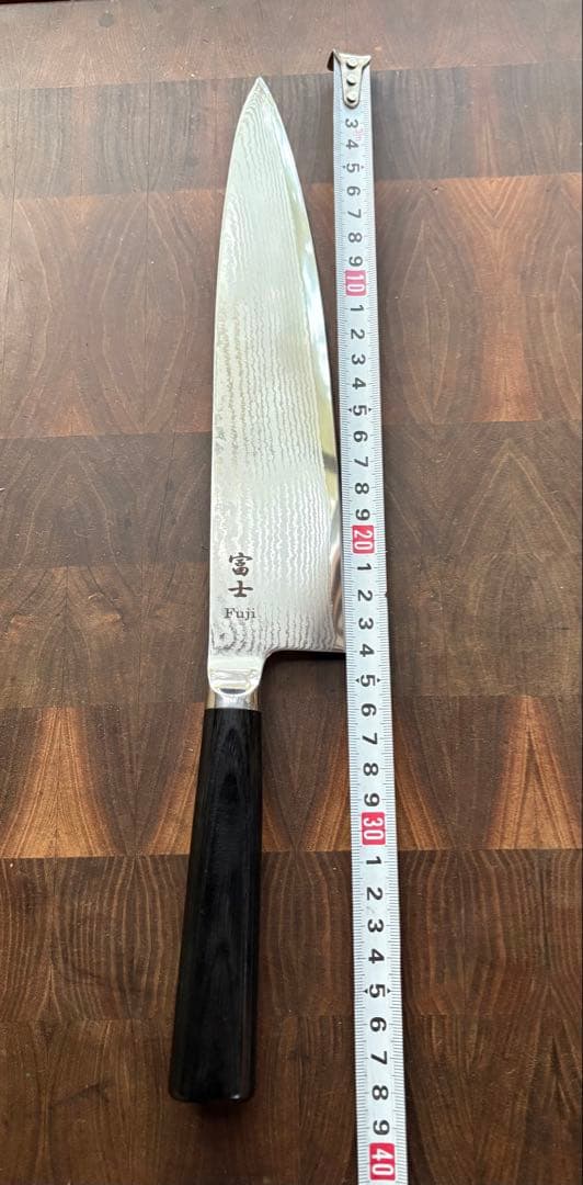 関の刃物 富士 Fuji ニッケル ダマスカス 牛刀 240mm 包丁 洋包丁