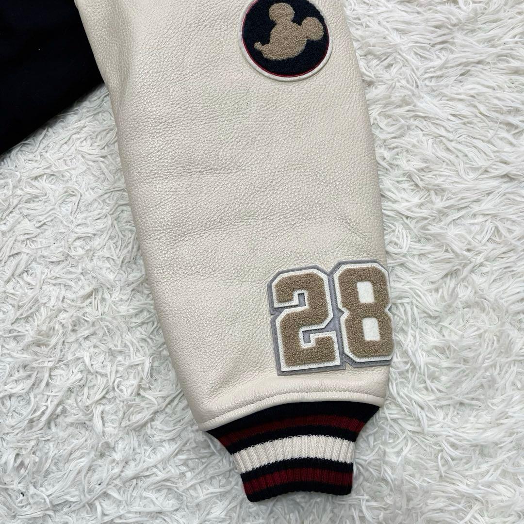 限定品　AVIREX×DISNEY　ミッキー　スタジャン　袖レザーLワッペン美品