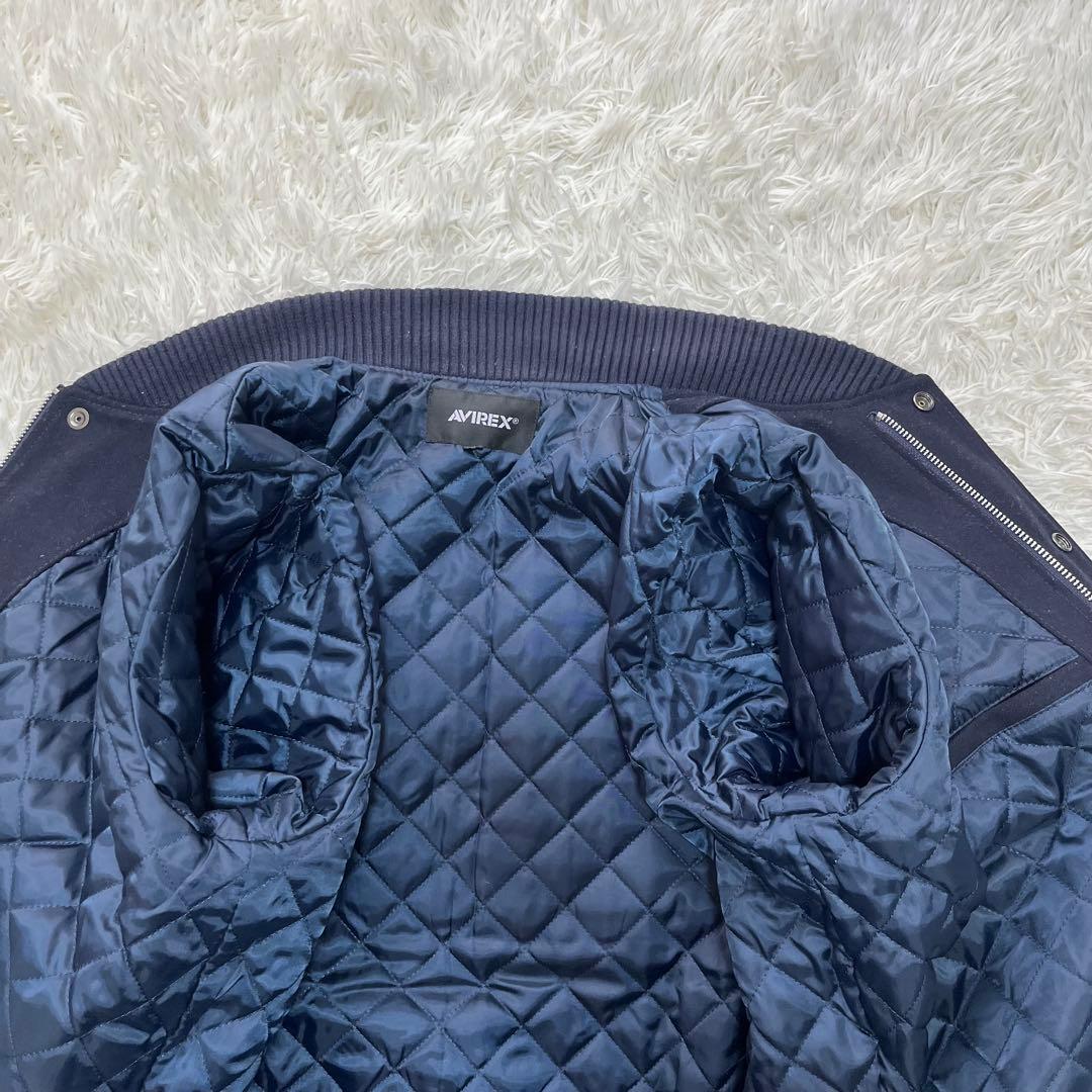 限定品　AVIREX×DISNEY　ミッキー　スタジャン　袖レザーLワッペン美品