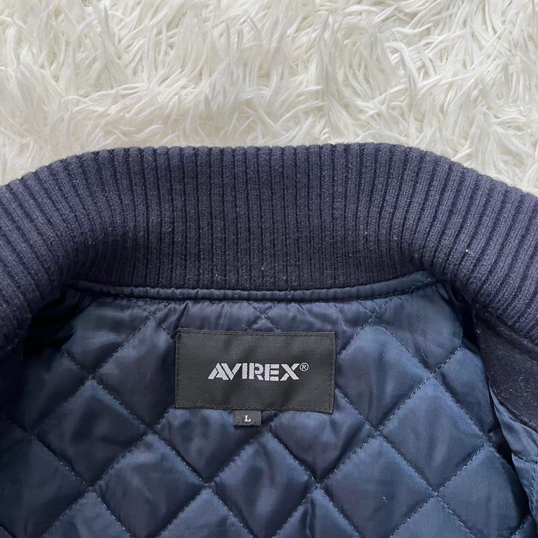 限定品　AVIREX×DISNEY　ミッキー　スタジャン　袖レザーLワッペン美品