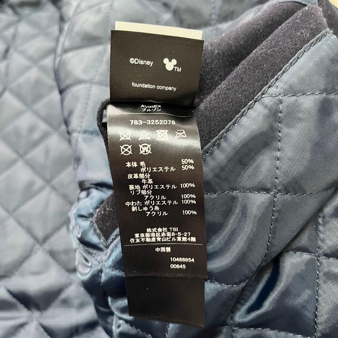 限定品　AVIREX×DISNEY　ミッキー　スタジャン　袖レザーLワッペン美品