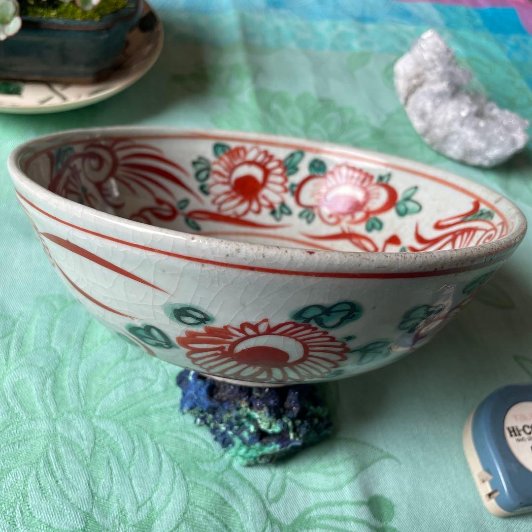 犬山焼 赤絵 獅子 中深鉢 - メルカリ