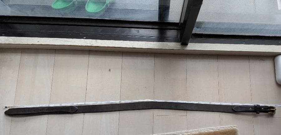 茶レザー ベルト 金色バックル