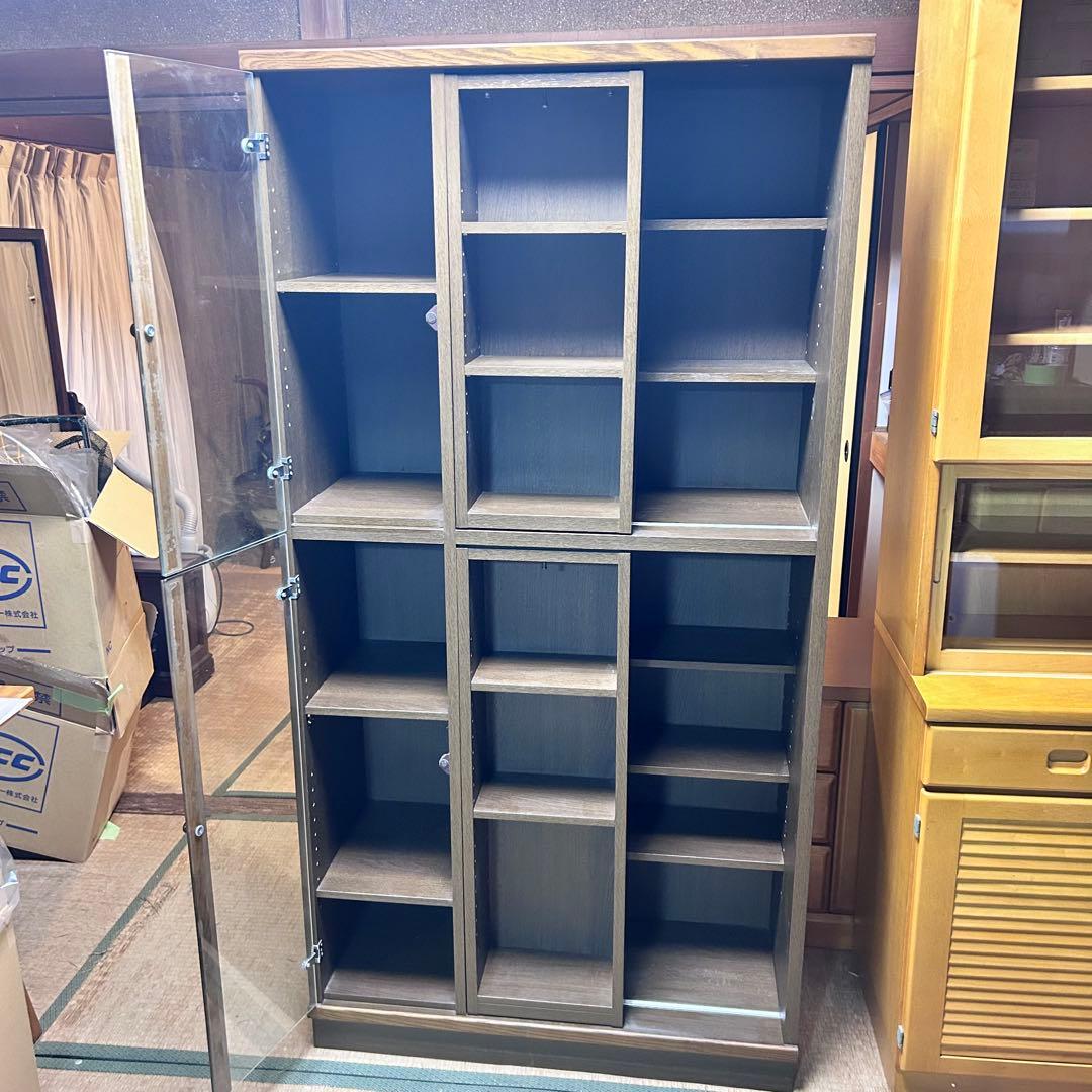 BOOKMAN ブックマン 本棚 ガラス扉付 約600冊収納 丸伸 収納家具