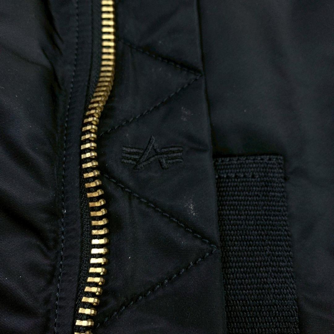 ALPHA B-15 フライトジャケット 襟ボア ブラック メンズ L　E017