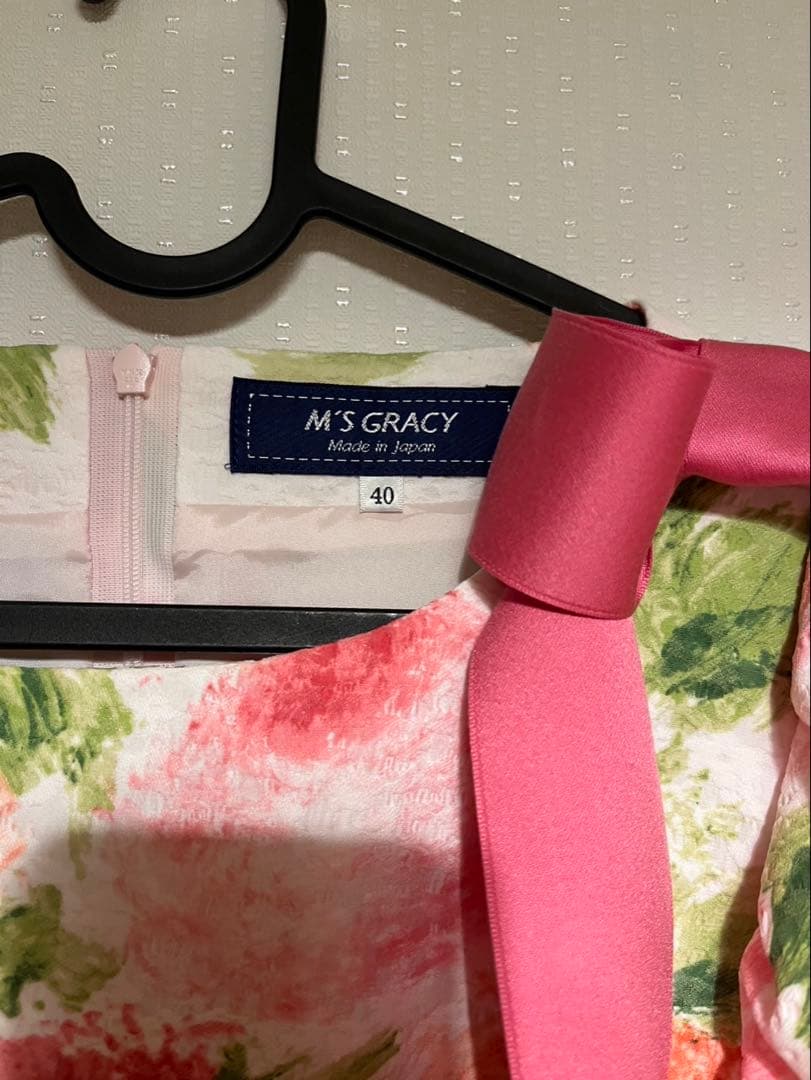 エムズグレイシー　フラワープリントレディライクドレス　ワンピース　40サイズ