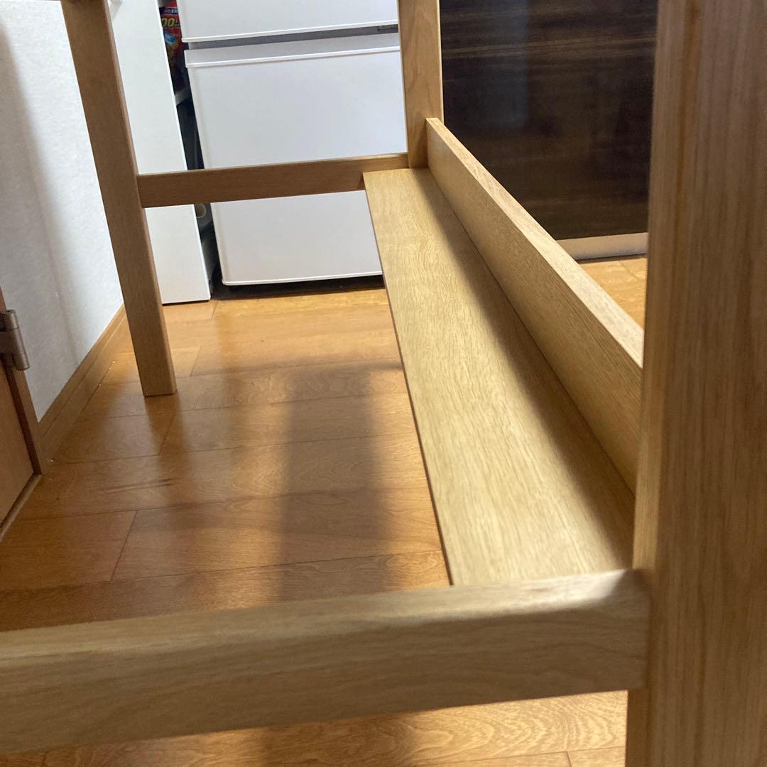 【値下げ】MUJI 無印 オーク 無垢材デスク（引出・足元棚付)