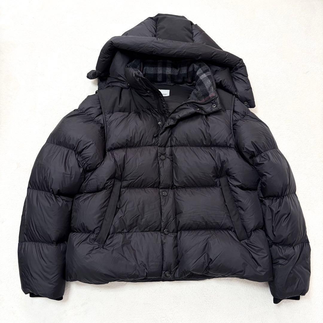 【極美品XL】BURBERRY 2way ダウンジャケット ベスト ブラック