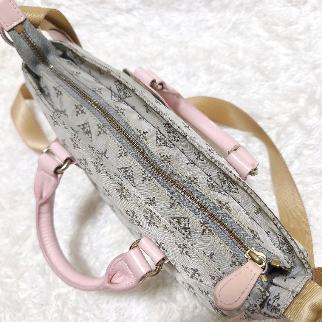 希少ピンク ラシットRusset 2WAYミニショルダーバッグ ライトグレー