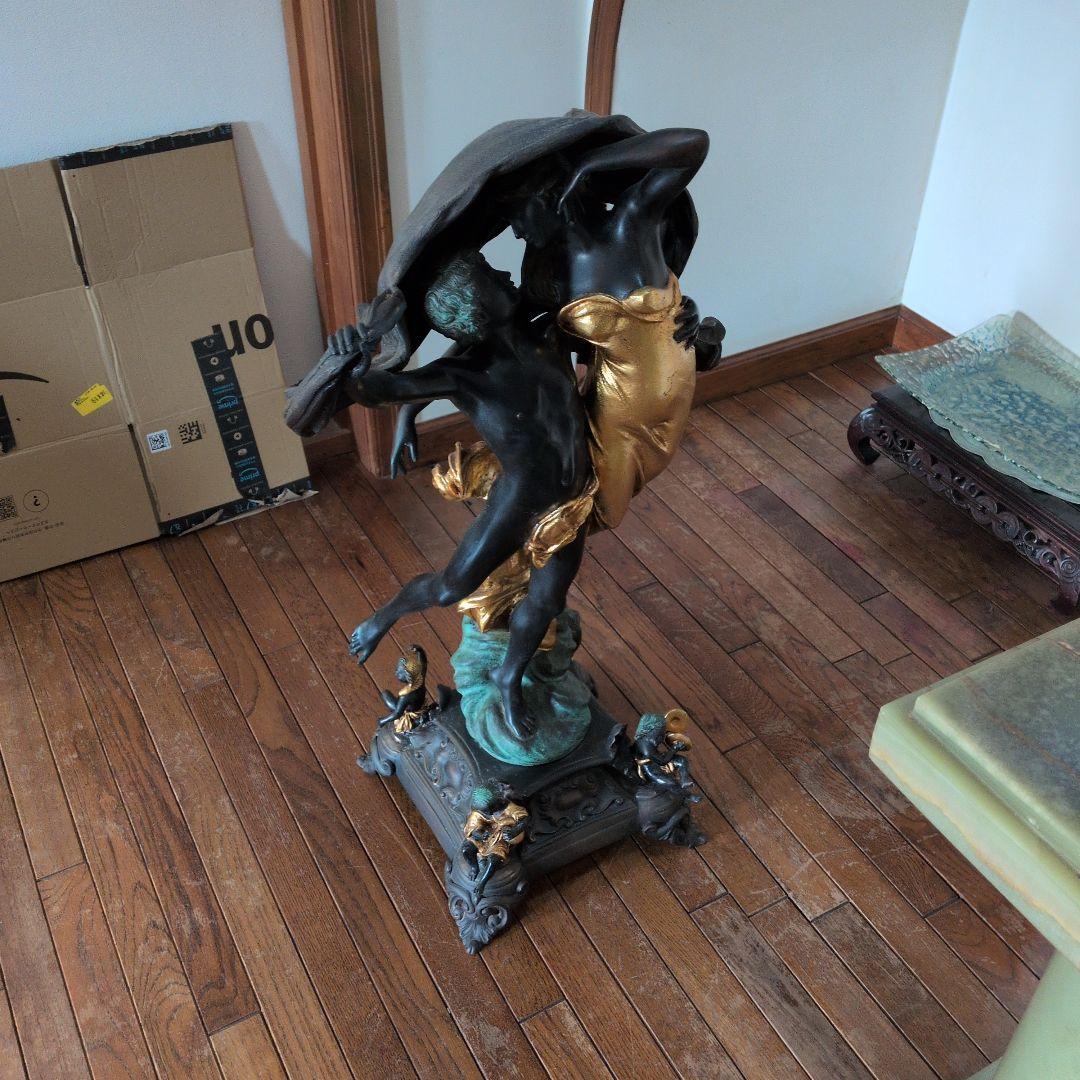 さばアールヌーヴォー ブロンズ彫刻 約70cm